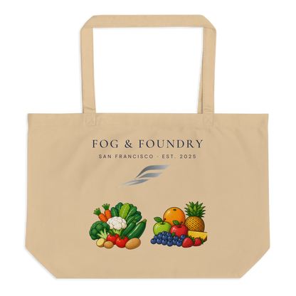 Fog & Foundry Large Organic Cotton Tote — Navy Blue