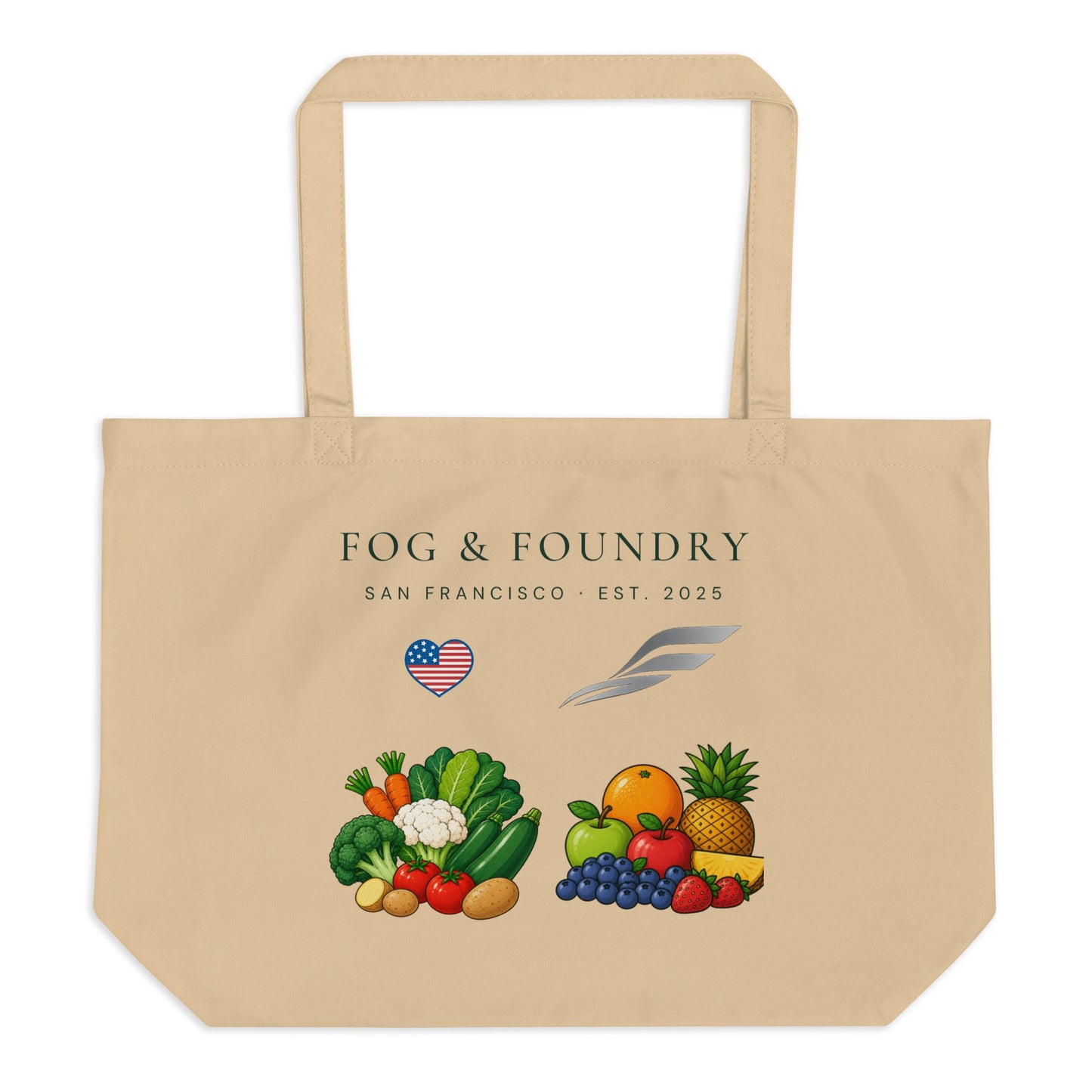 Fog & Foundry Large Organic Cotton Tote — Gray