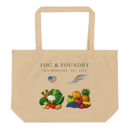 Fog & Foundry Large Organic Cotton Tote — Gray