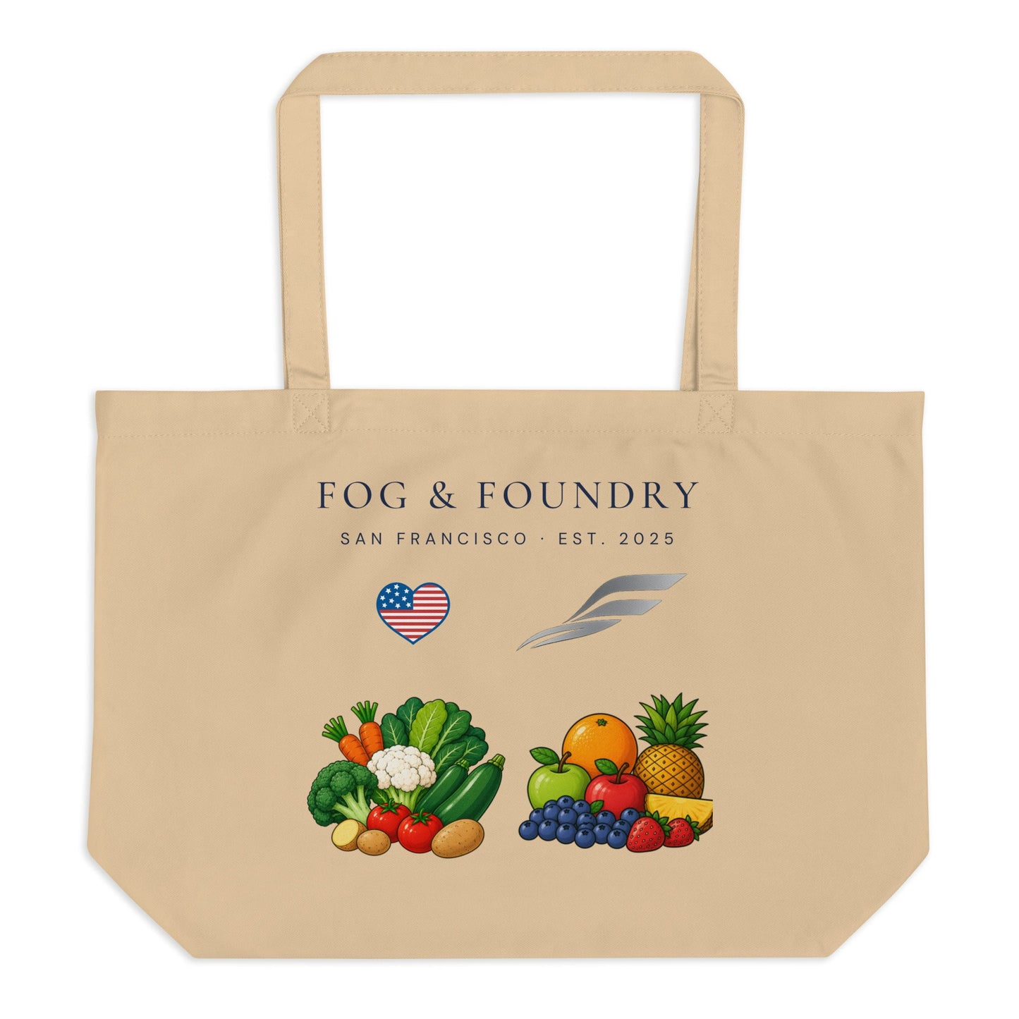 Fog & Foundry Large Organic Cotton Tote — Green