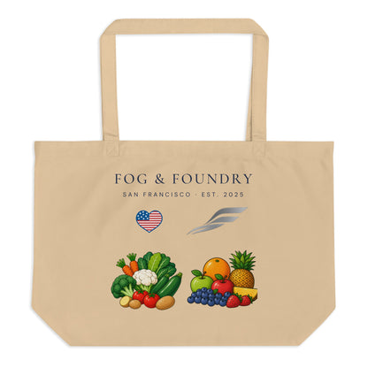 Fog & Foundry Large Organic Cotton Tote — Green