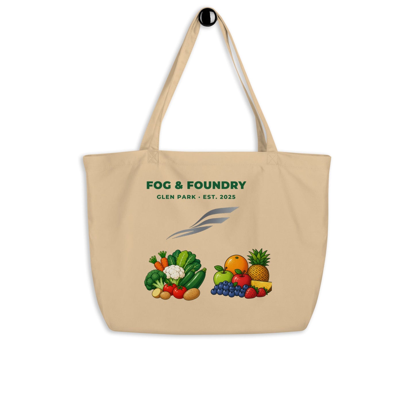 Fog & Foundry Large Organic Cotton Tote — Park Green