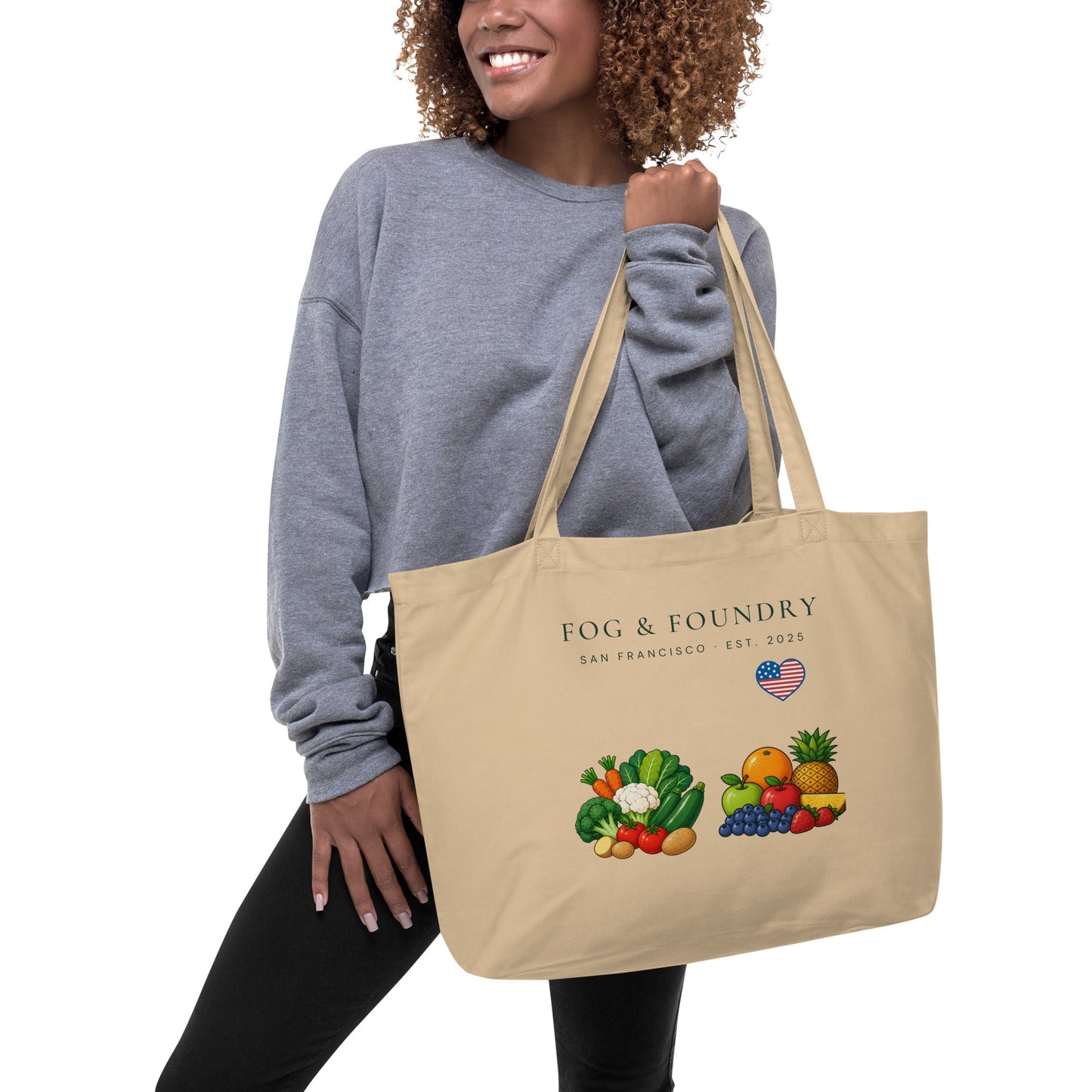 Fog & Foundry Large Organic Cotton Tote — Purple