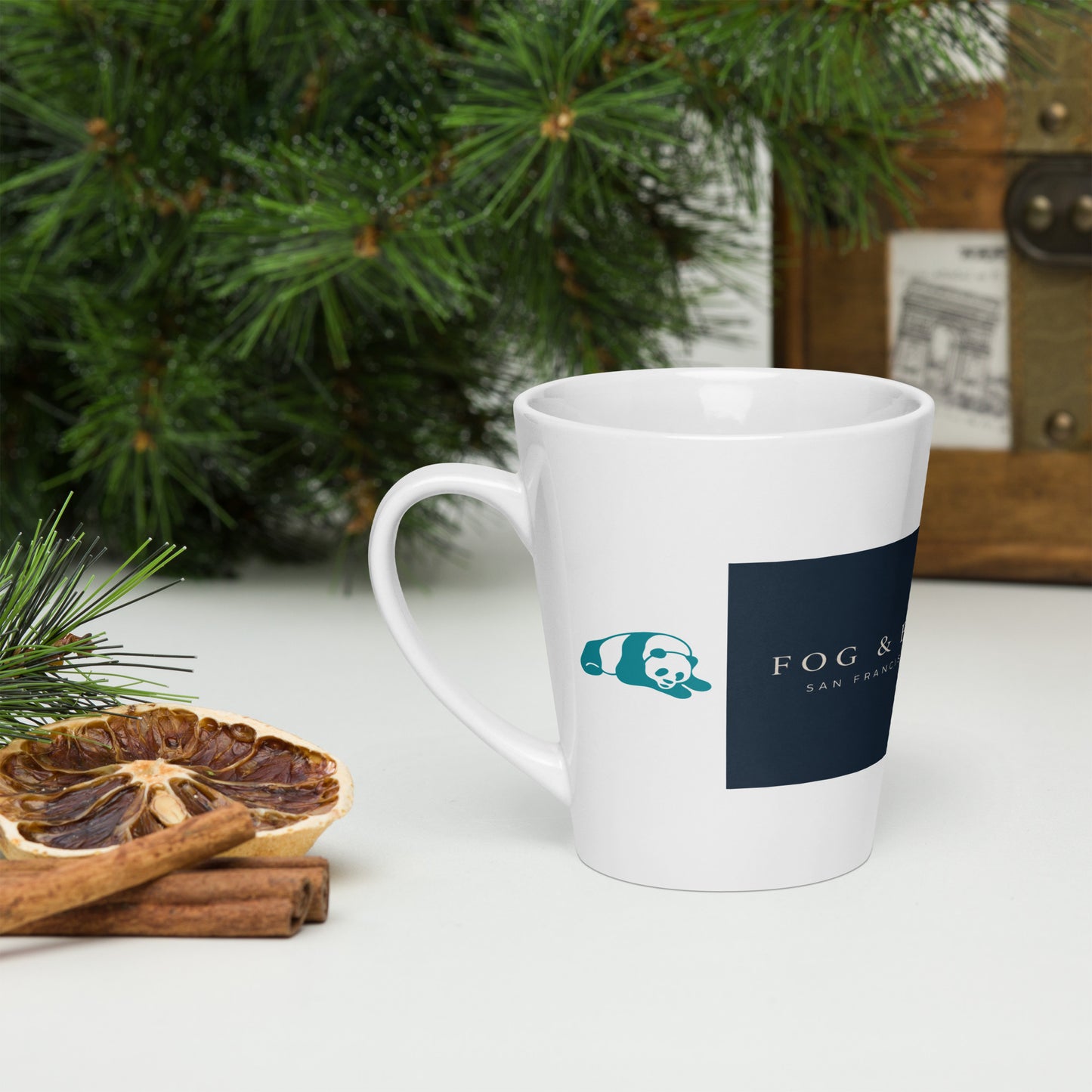 Lazy Bear Cole Valley latte mug 12oz left — Fog & Foundry