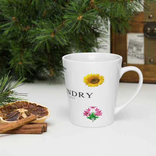 White 12 oz Fog & Foundry Quiet Time Mug with a cozy, foggy design, perfect for enjoying hot beverages.