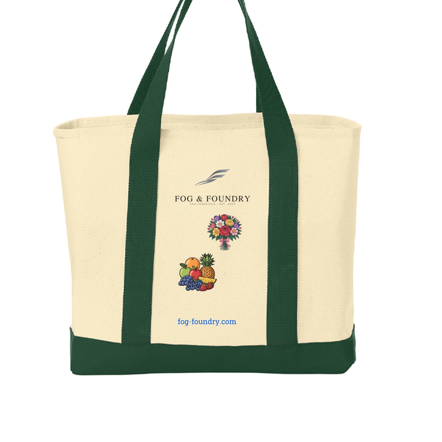 All purpose tote bag natural spruce back — Fog & Foundry