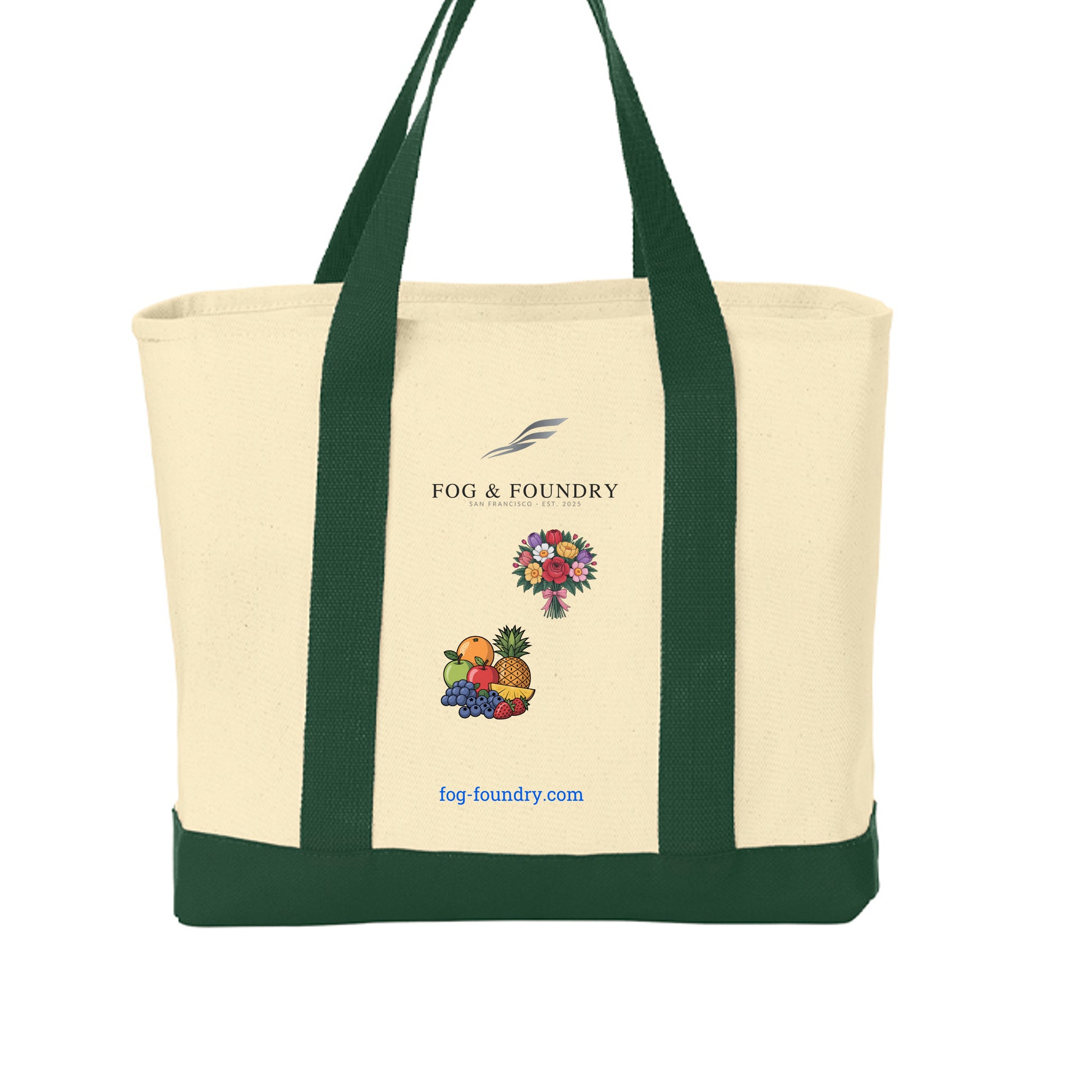 All purpose tote bag natural spruce back — Fog & Foundry