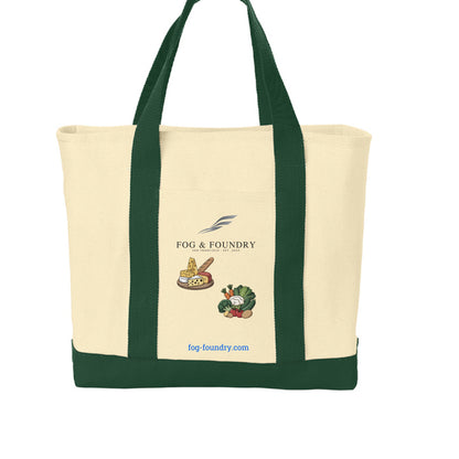 All purpose tote bag natural spruce front — Fog & Foundry