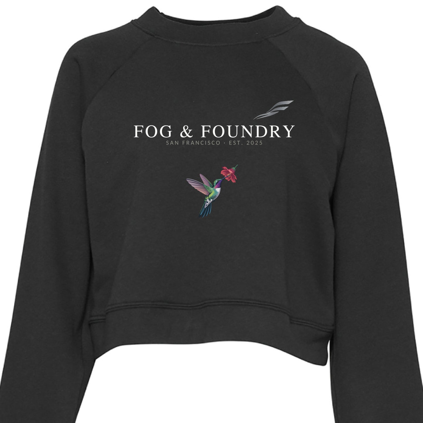 Fog & Foundry Embarcadero Pullover Fleece in navy, featuring a soft fleece material and a relaxed fit with a high collar.