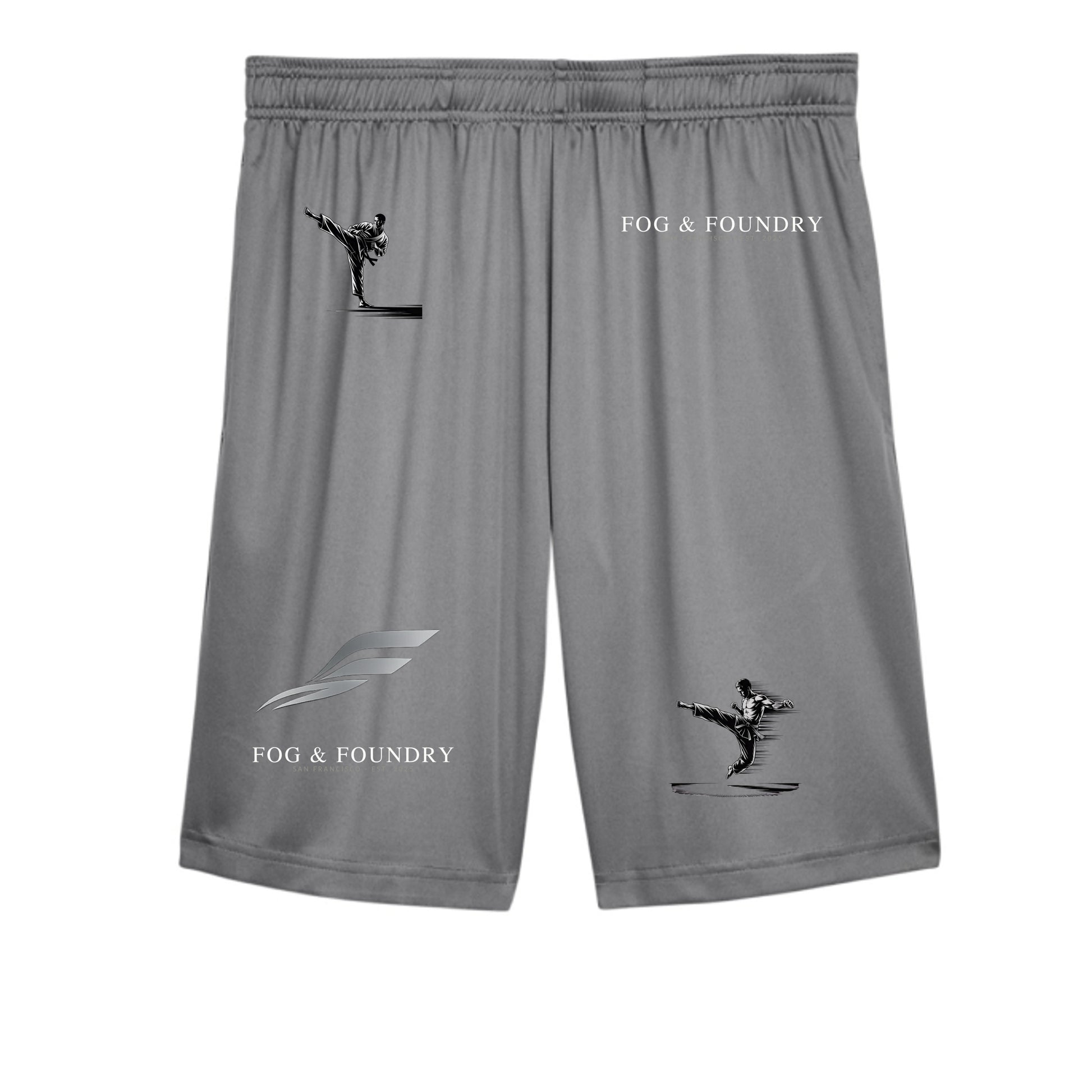 Performance training shorts sport graphite front — Fog & Foundry