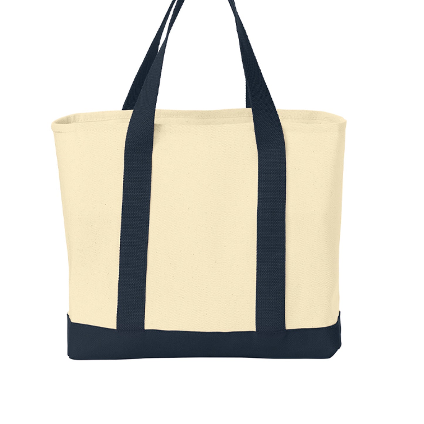 Cream-colored cotton tote bag with Fog & Foundry branding, featuring sturdy handles and a simple, functional design.