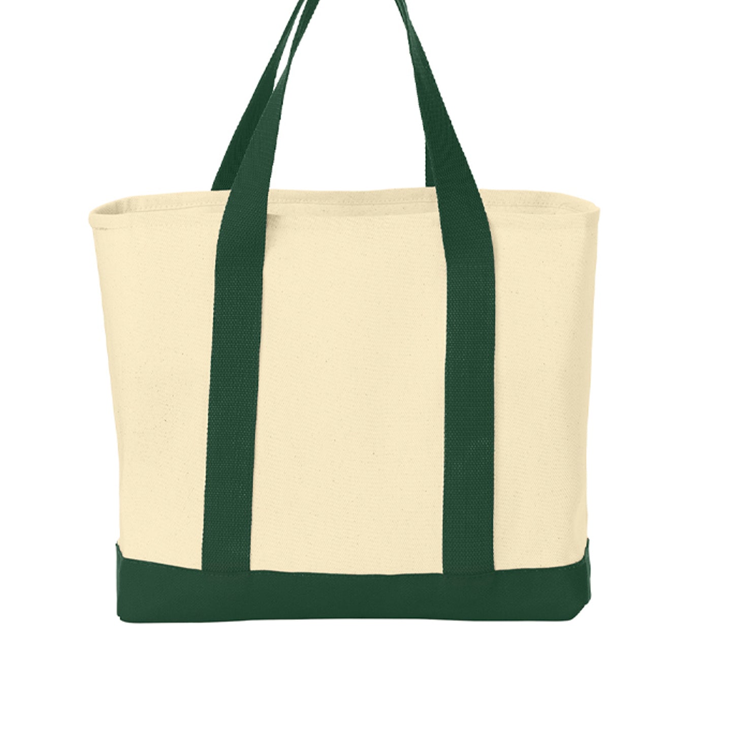 Light beige cotton tote bag by Fog & Foundry with sturdy handles and simple design, perfect for everyday use.