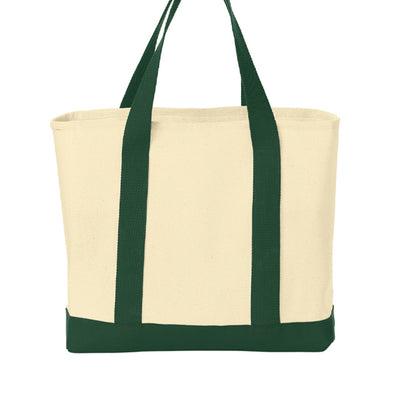 Light beige cotton tote bag by Fog & Foundry with sturdy handles and simple design, perfect for everyday use.