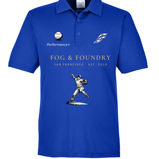 Baseball polo sport royal front — Fog & Foundry