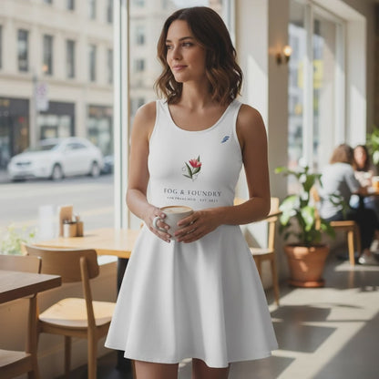 Cotton Skater Dress — Fitted Top, Flowy Skirt | Fog & Foundry