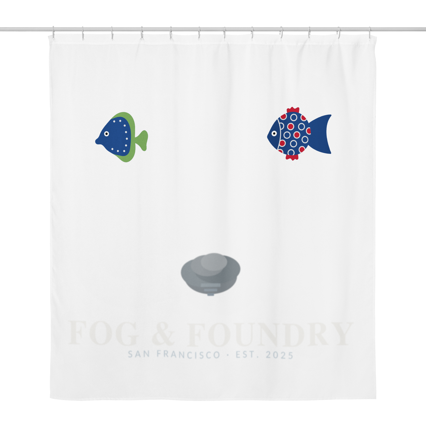 Water-resistant shower curtain 71x74 front — Fog & Foundry