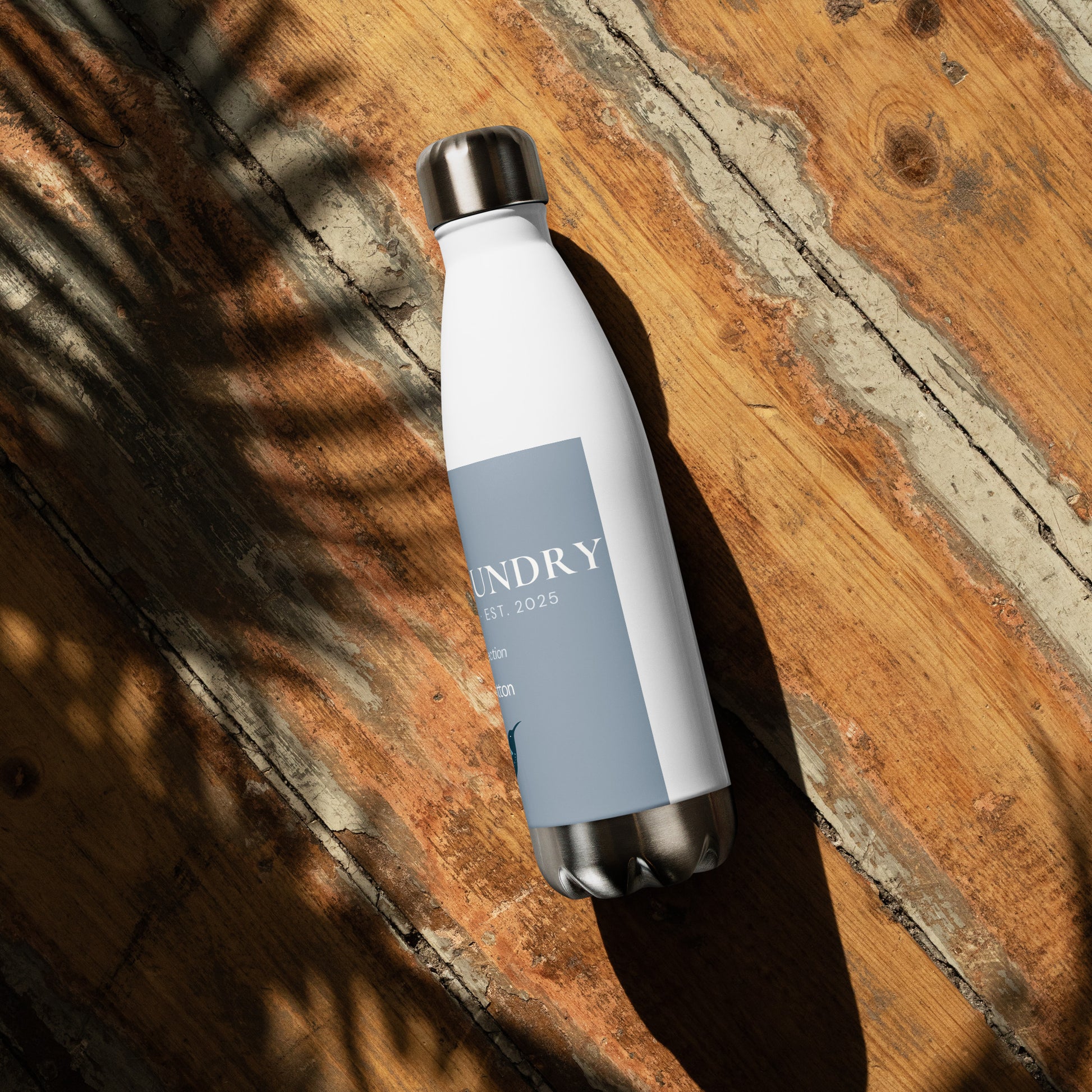 Fog & Foundry Dolores Park 17oz stainless steel water bottle in white, with a sleek design and durable construction.