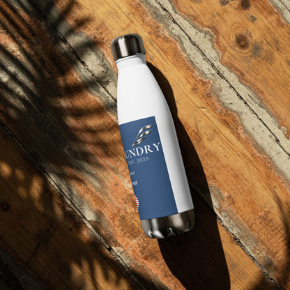 Fog & Foundry I Love America stainless steel water bottle, 17oz, white with patriotic design, ideal for Father's Day gift.