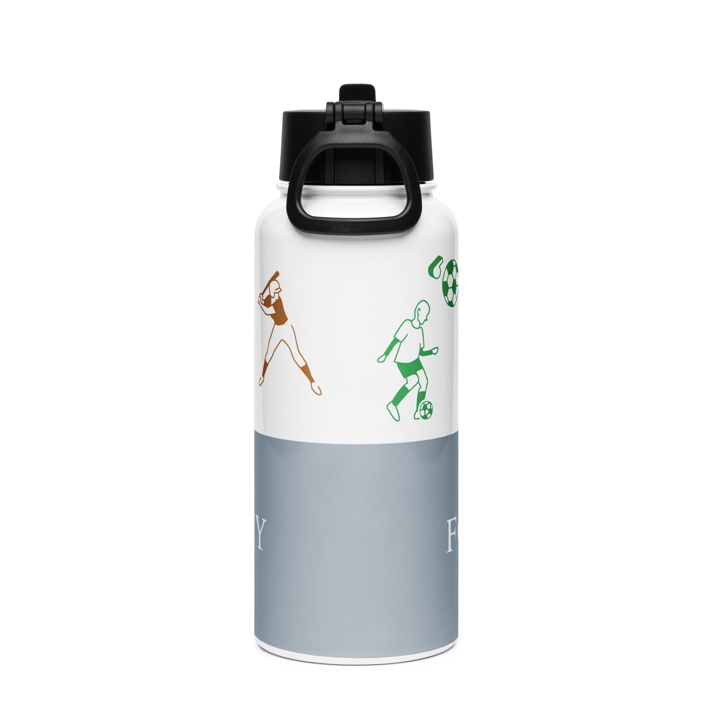 Fog & Foundry Marina Bottle — Ocean Beach style, 32 oz stainless steel with straw lid
