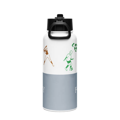 Fog & Foundry Marina Bottle — Ocean Beach style, 32 oz stainless steel with straw lid
