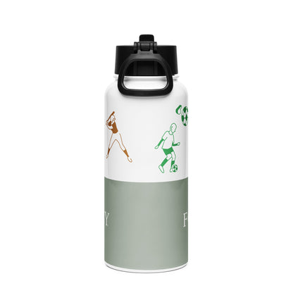 Marina Sage water bottle 32oz back view 2 — Fog & Foundry