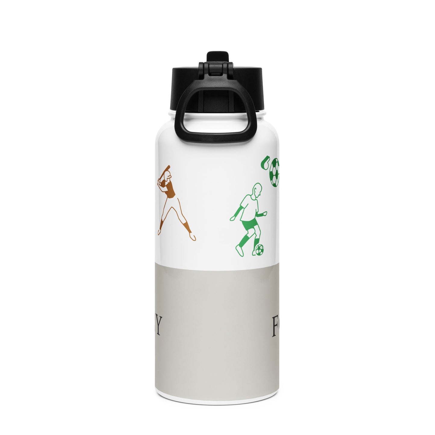 Marina Gray stainless steel water bottle back — Fog & Foundry