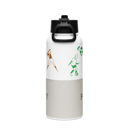 Fog & Foundry Marina Bottle — Gray style, 32 oz stainless steel with straw lid