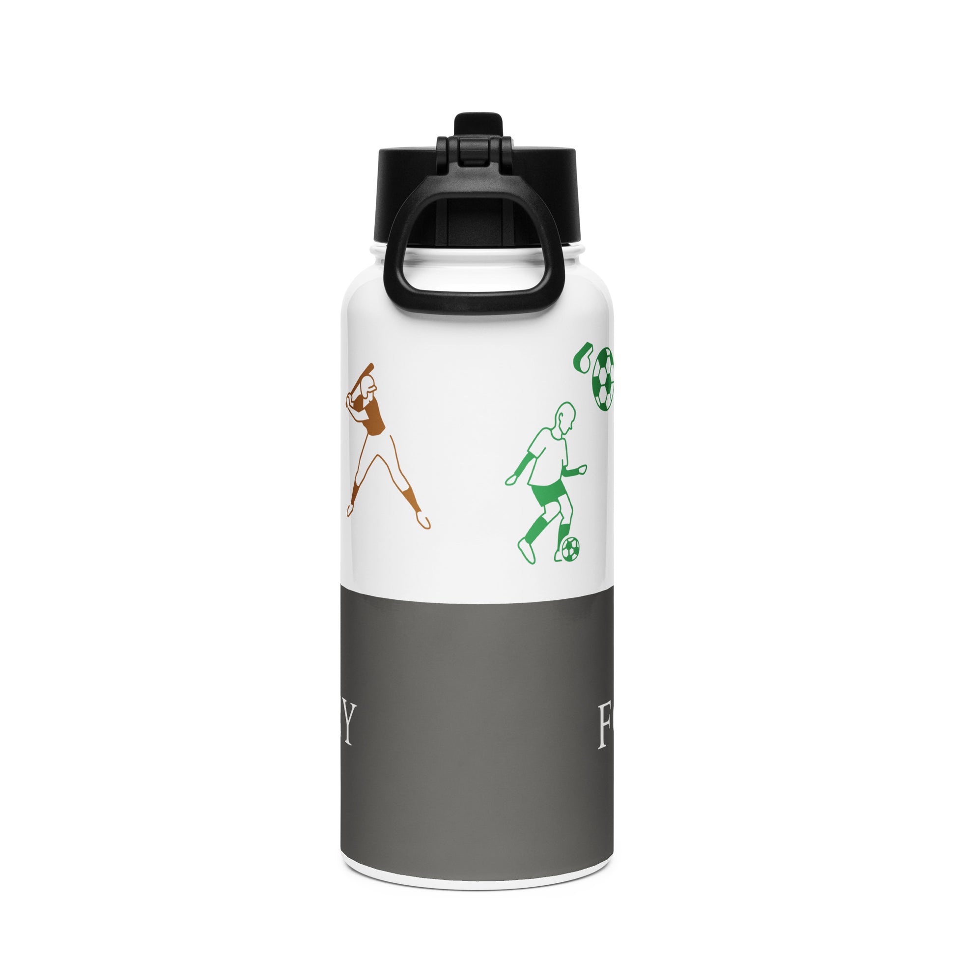 Sunset Charcoal water bottle 32oz back view 2 — Fog & Foundry