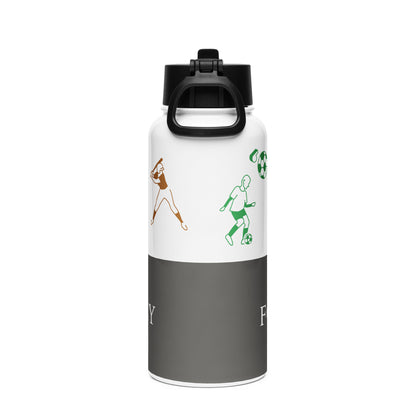 Sunset Charcoal water bottle 32oz back view 2 — Fog & Foundry