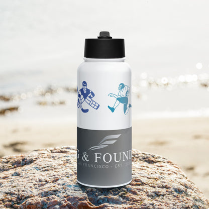Fog & Foundry Marina Bottle — Charcoal style, 32 oz stainless steel with straw lid
