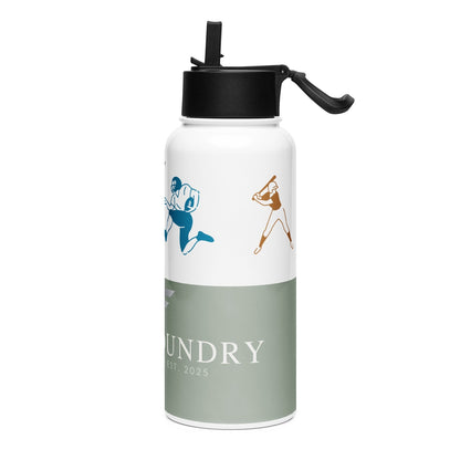 Fog & Foundry Marina Sage stainless steel water bottle with straw lid, 32 oz, featuring a sleek design and durable construction.