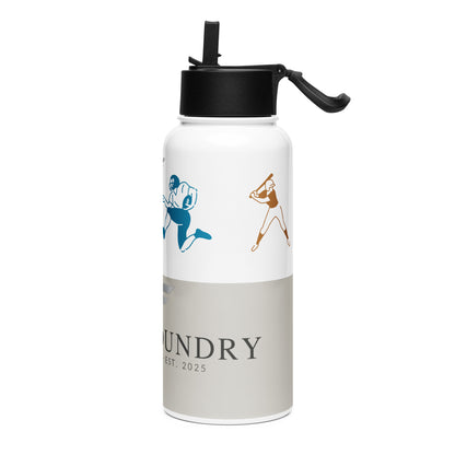 Marina Gray stainless steel water bottle left — Fog & Foundry