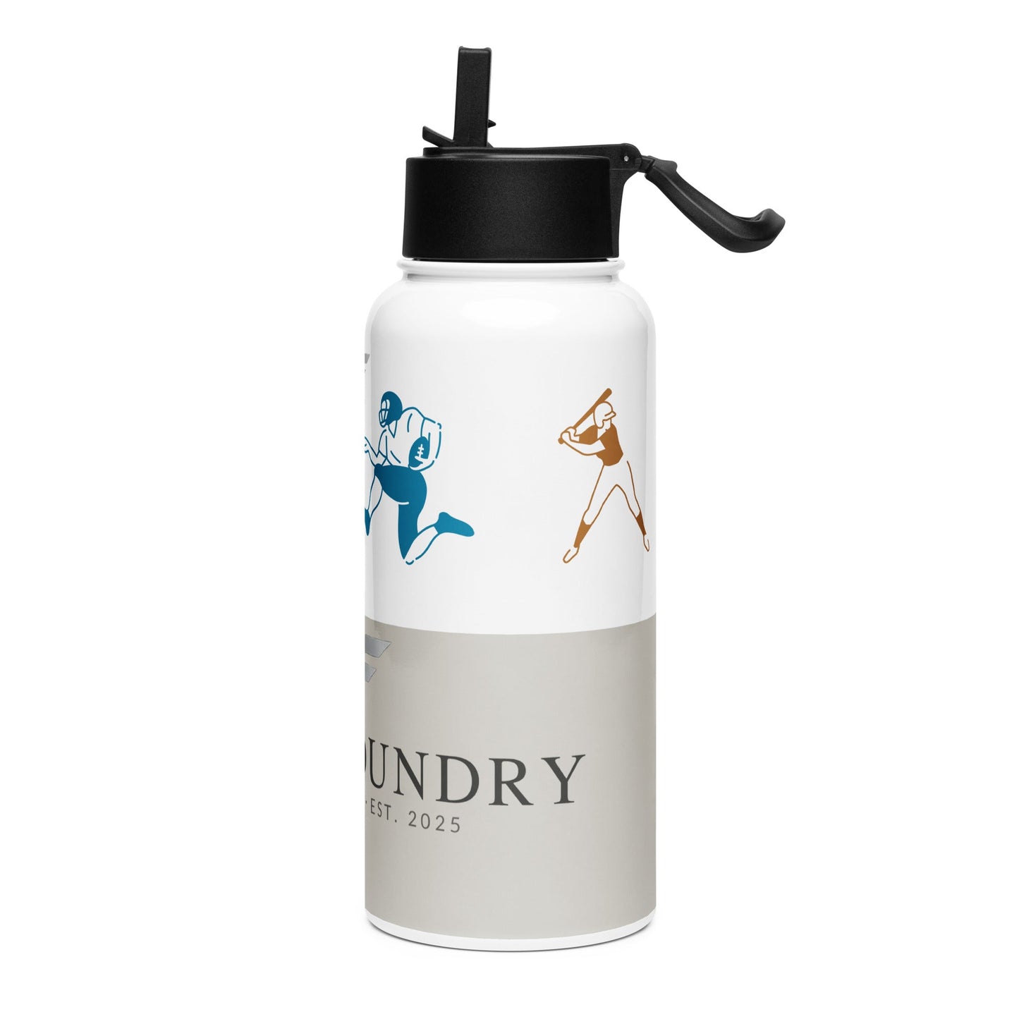 Marina Gray stainless steel water bottle left — Fog & Foundry