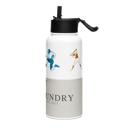 Marina Gray stainless steel water bottle left — Fog & Foundry