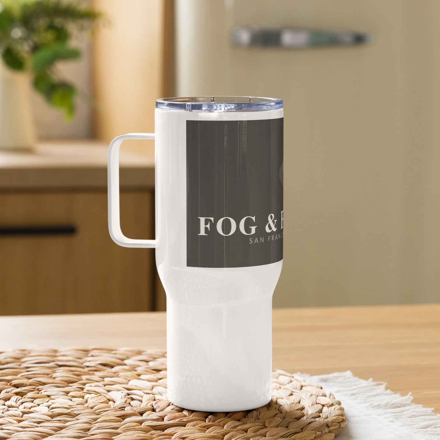 Travel mug with handle 25oz right — Fog & Foundry