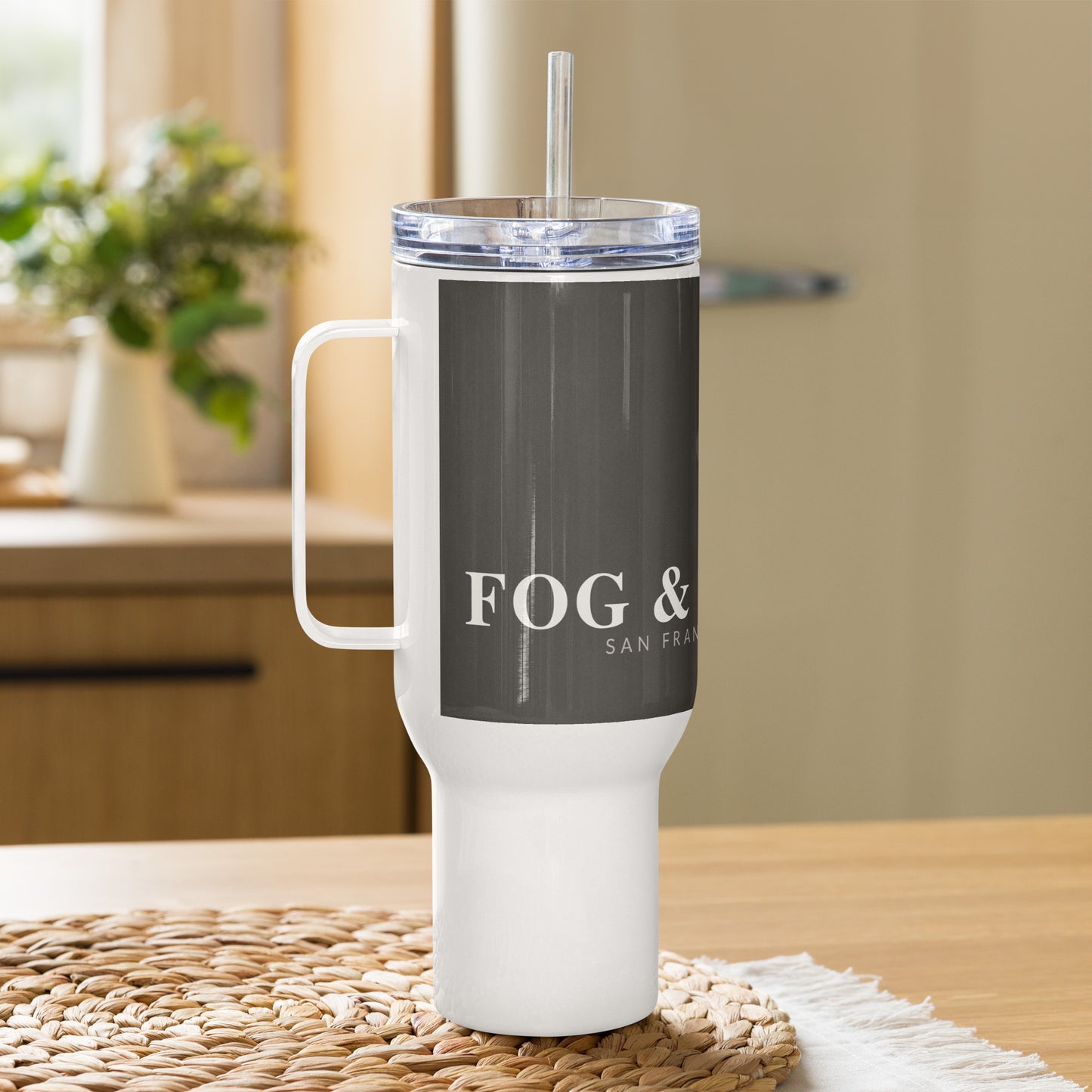 Travel mug with handle 40oz right — Fog & Foundry