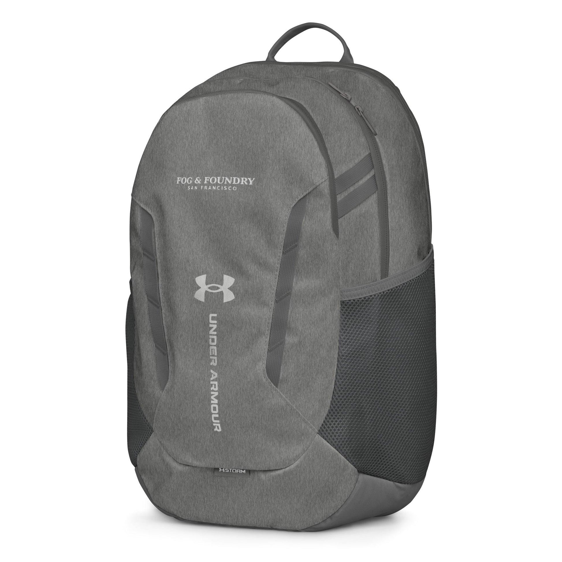Water-resistant backpack castlerock left front — Fog & Foundry