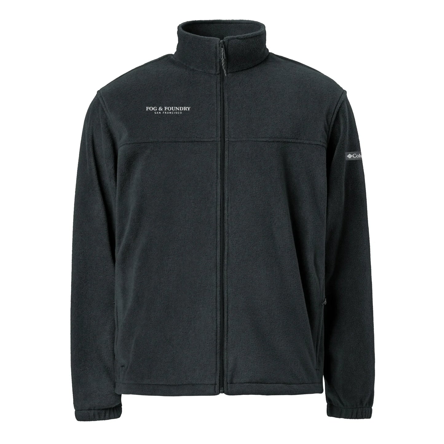 Columbia fleece zip jacket black front — Fog & Foundry