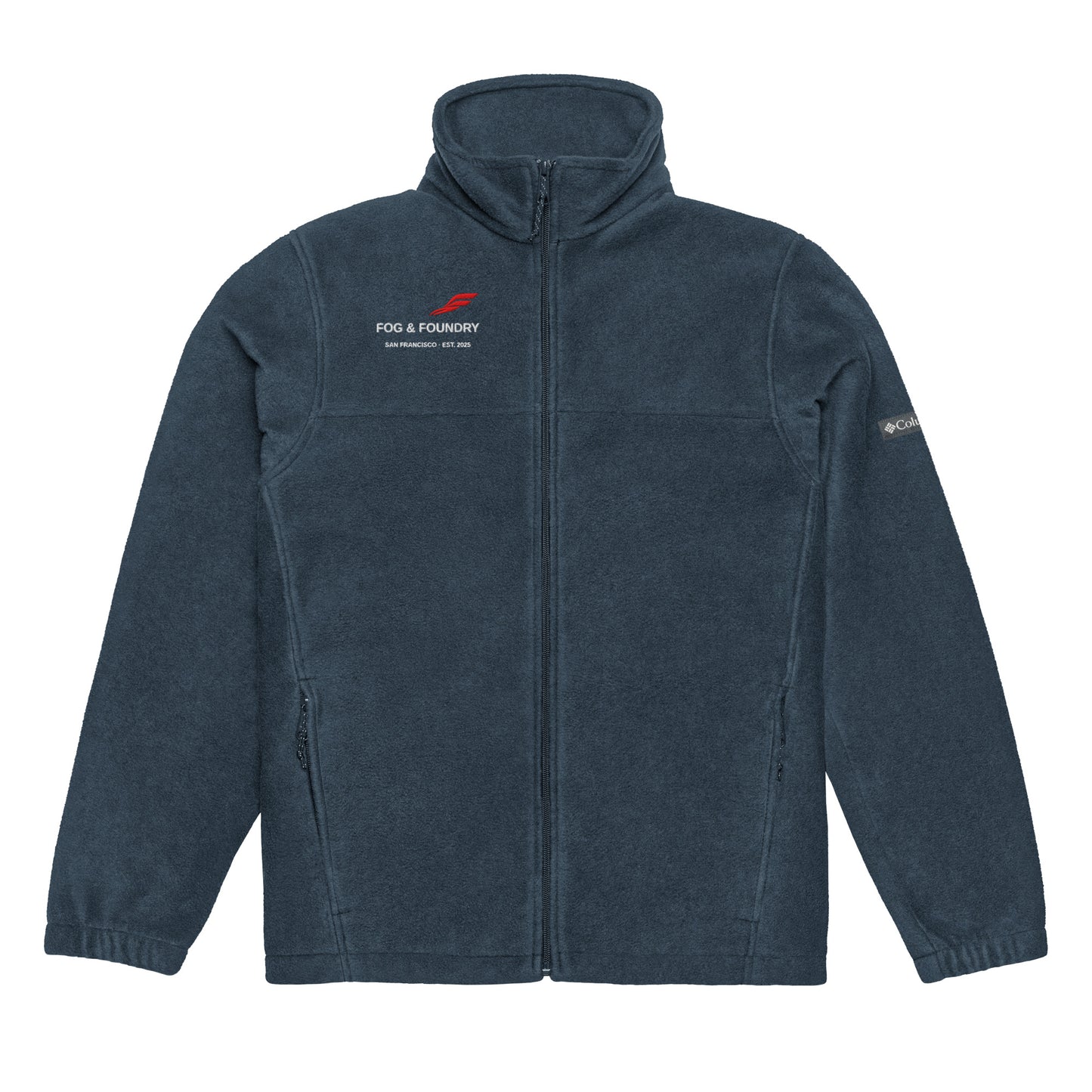 Columbia fleece jacket collegiate navy front — Fog & Foundry