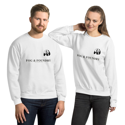 Heavyweight cotton pullover sweatshirt white front — Fog & Foundry