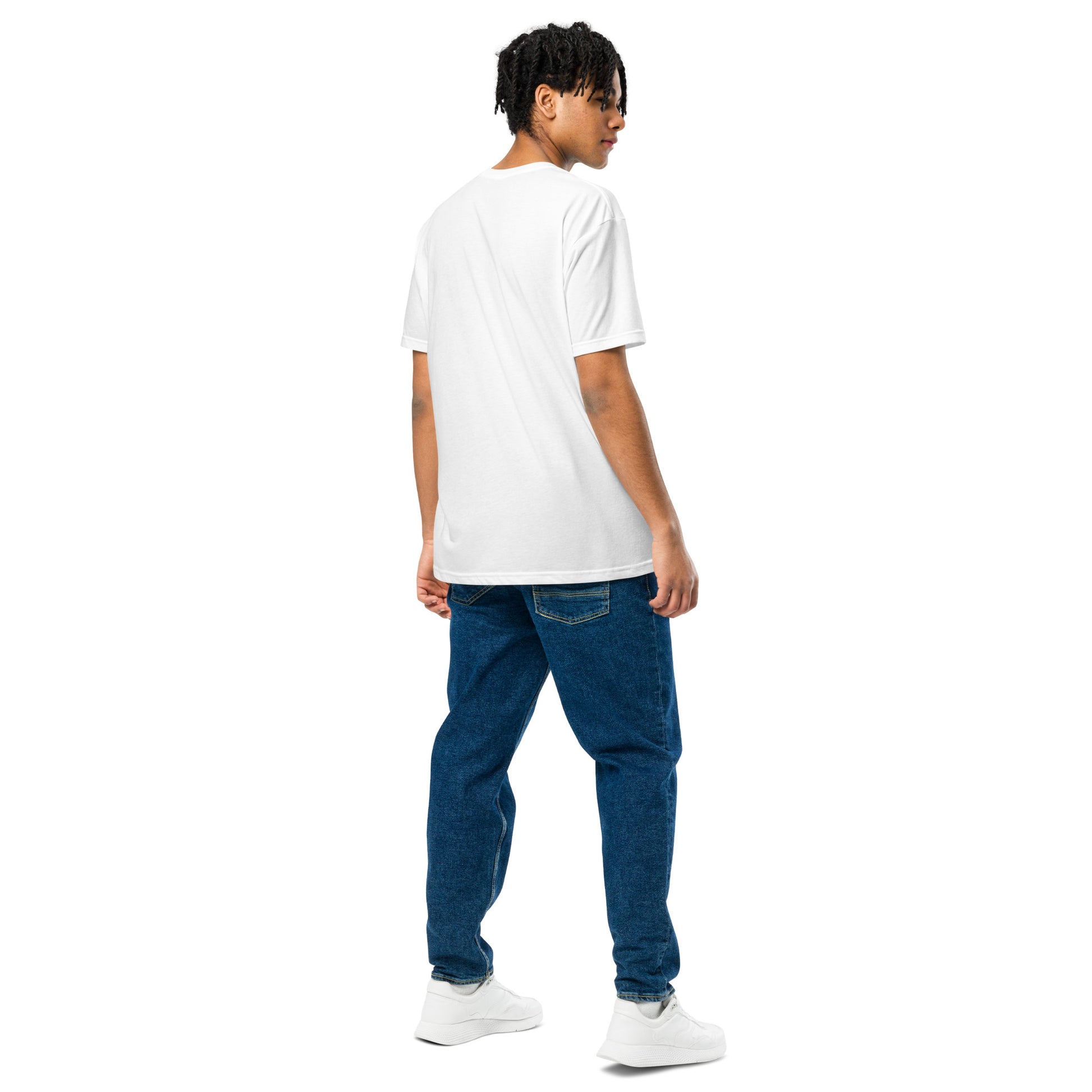 Fitted t-shirt for everyone white back — Fog & Foundry