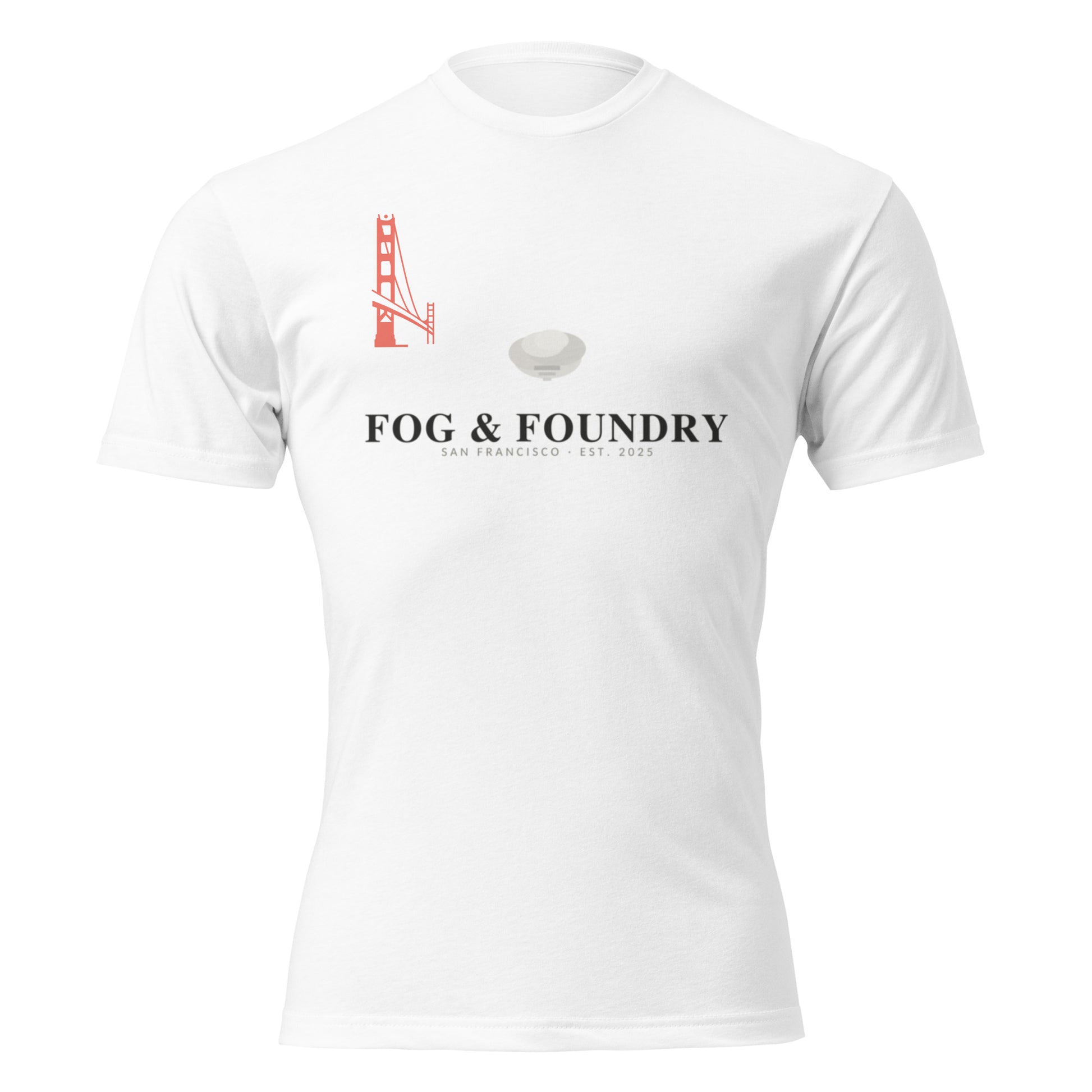 Fitted t-shirt for everyone white front view 3 — Fog & Foundry