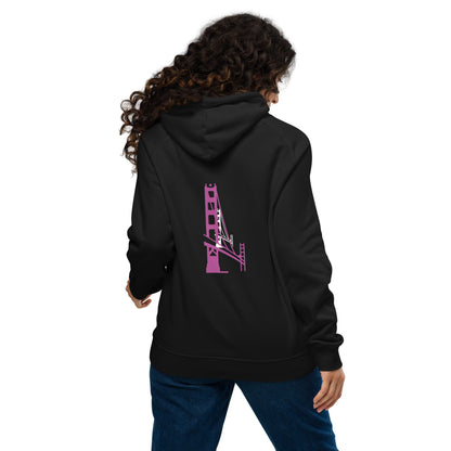 Organic cotton raglan hoodie black back — Fog & Foundry