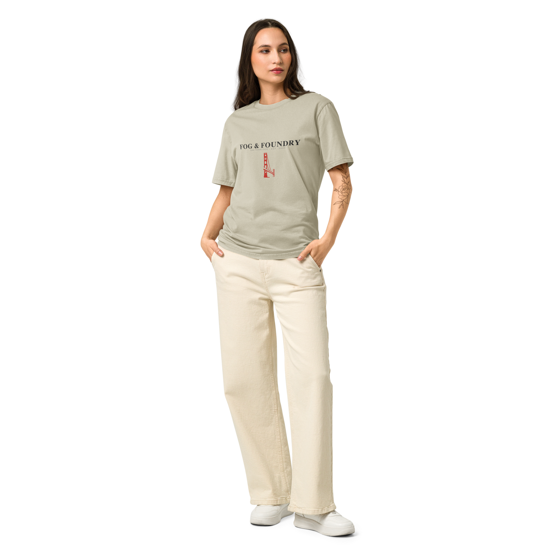 Garment-dyed vintage t-shirt stone front — Fog & Foundry