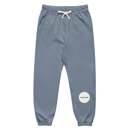 Garment-dyed fleece sweatpants blue jean front — Fog & Foundry