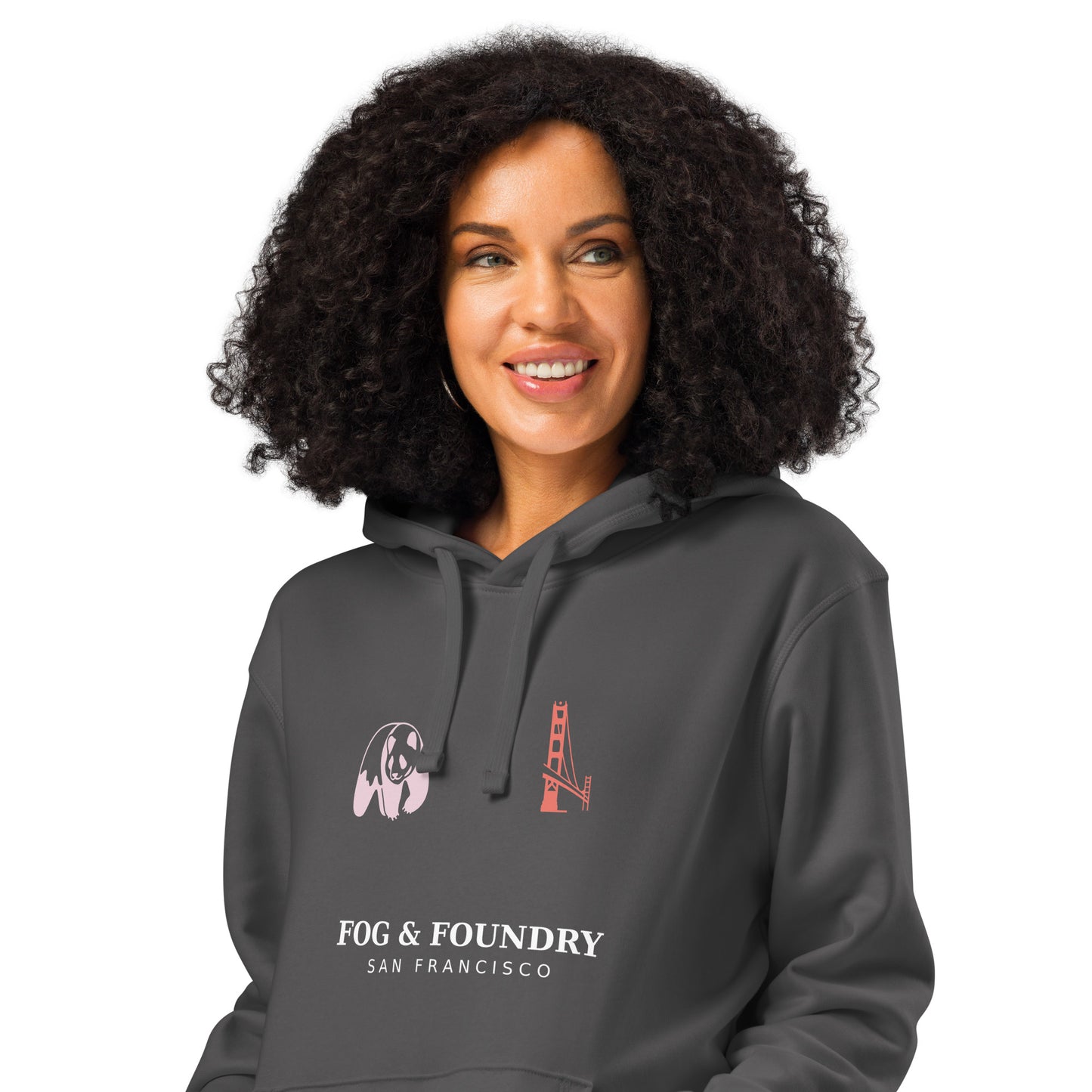 Organic mid-weight hoodie anthracite front view 2 — Fog & Foundry