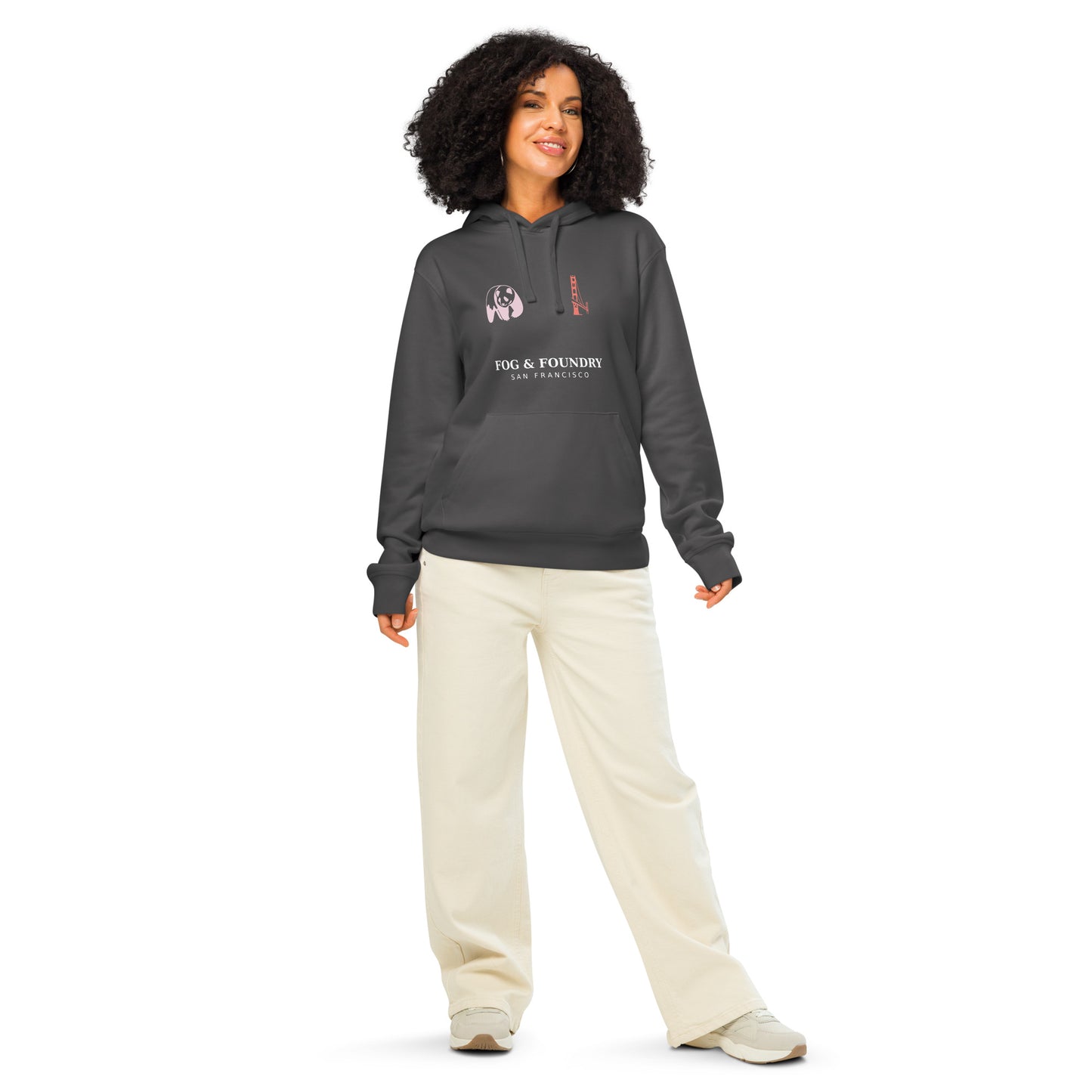 Organic mid-weight hoodie anthracite front view 3 — Fog & Foundry