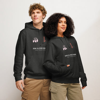 Organic mid-weight hoodie dark heather grey front — Fog & Foundry