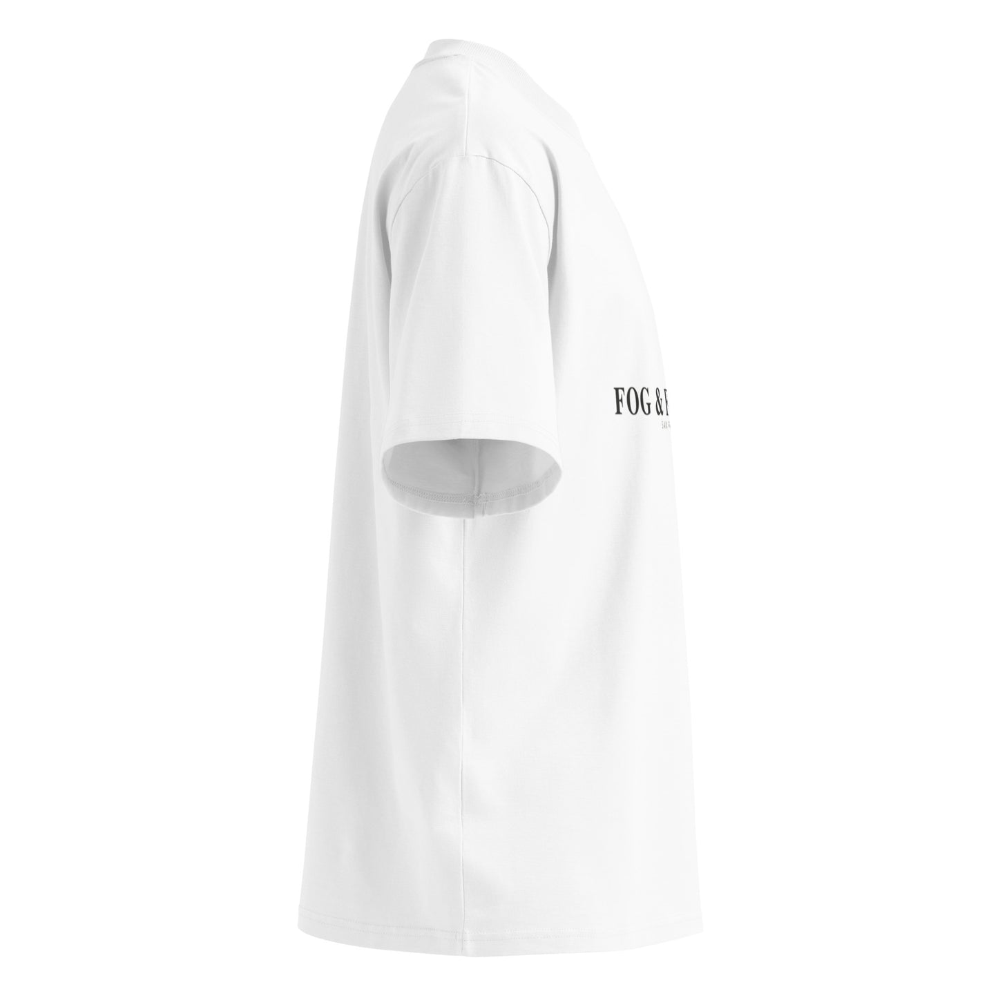 Organic cotton oversized high-neck tee white right — Fog & Foundry