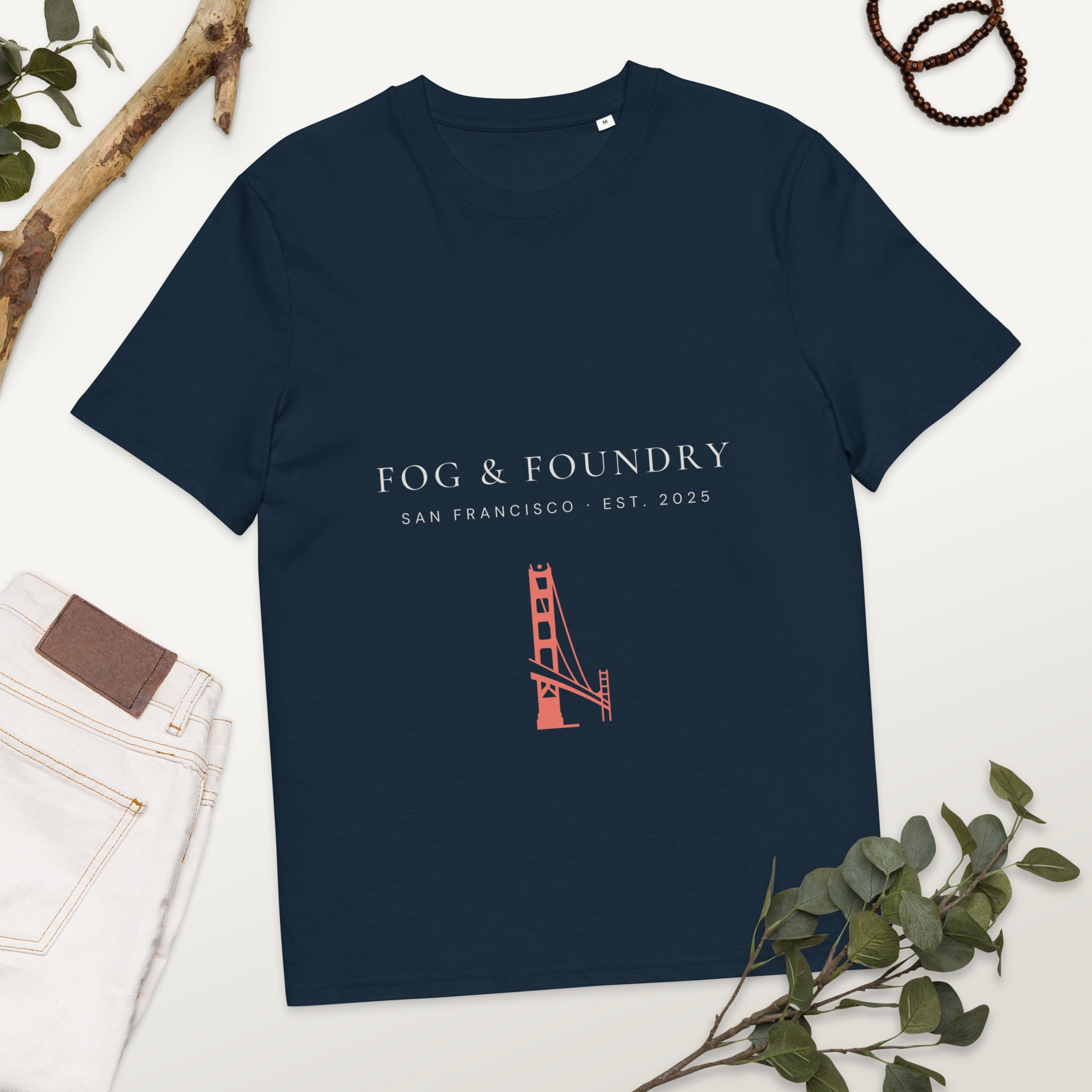 Sweetheart organic cotton tee french navy front — Fog & Foundry